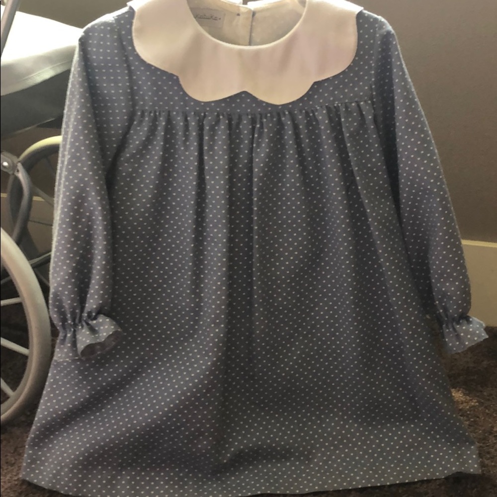 Babygirl polka dot dress in blue